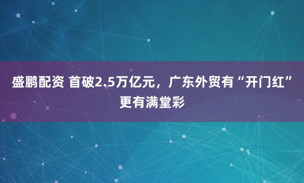 盛鹏配资 首破2.5万亿元，广东外贸有“开门红”更有满堂彩